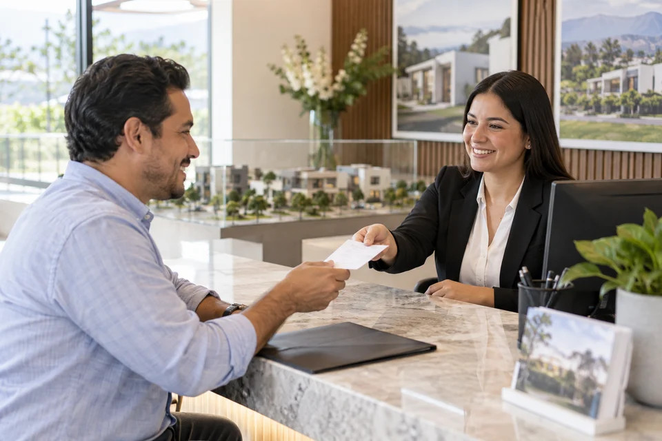 Cliente realizando pago de su propiedad